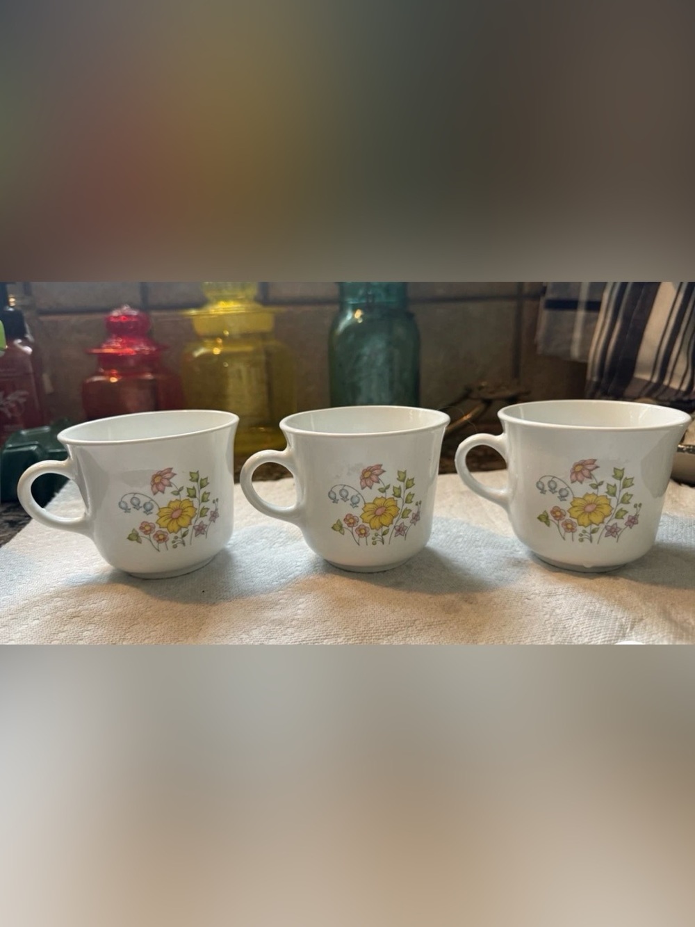 Set Of 3 Corning By Corelle Spring Meadow Discontinued Coffee Mugs